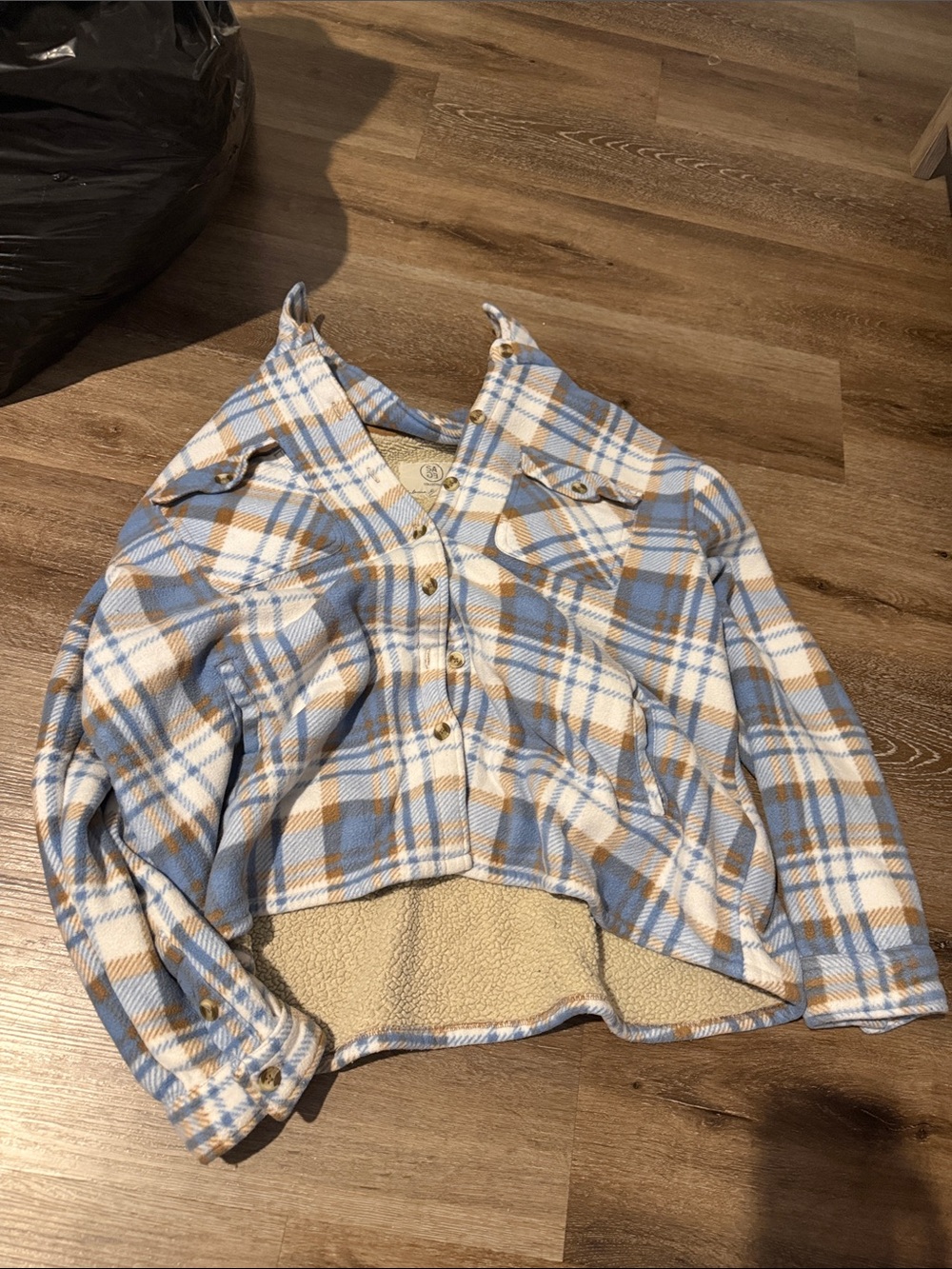 Cozy Blue & Cream Plaid Jacket